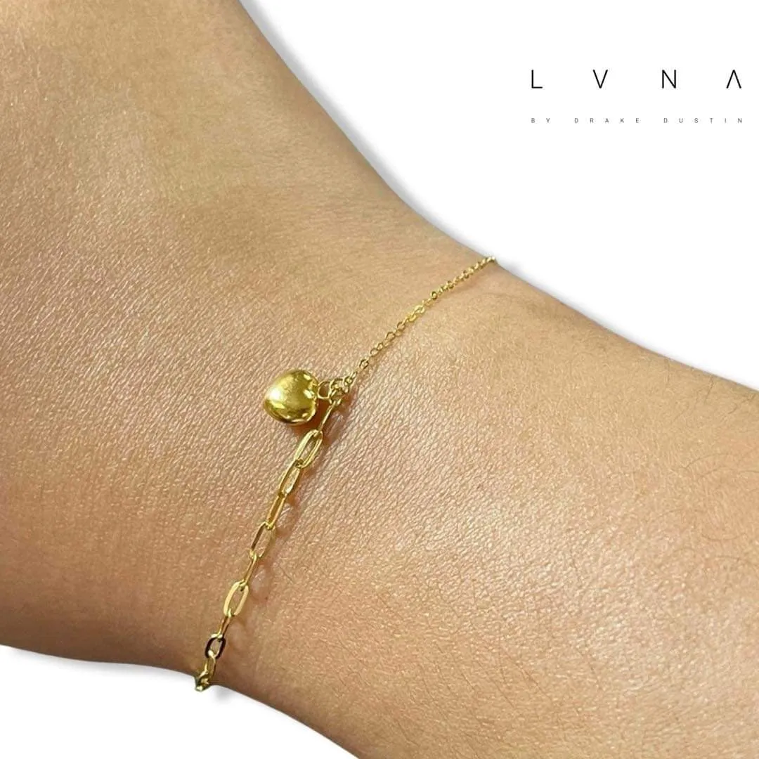 #GOLD2024 | 18K Golden Heart Paperclip Chain Bracelet