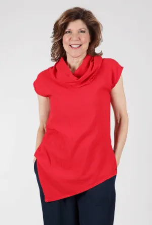 Jenn Asym Cowl Tunic, Crimson