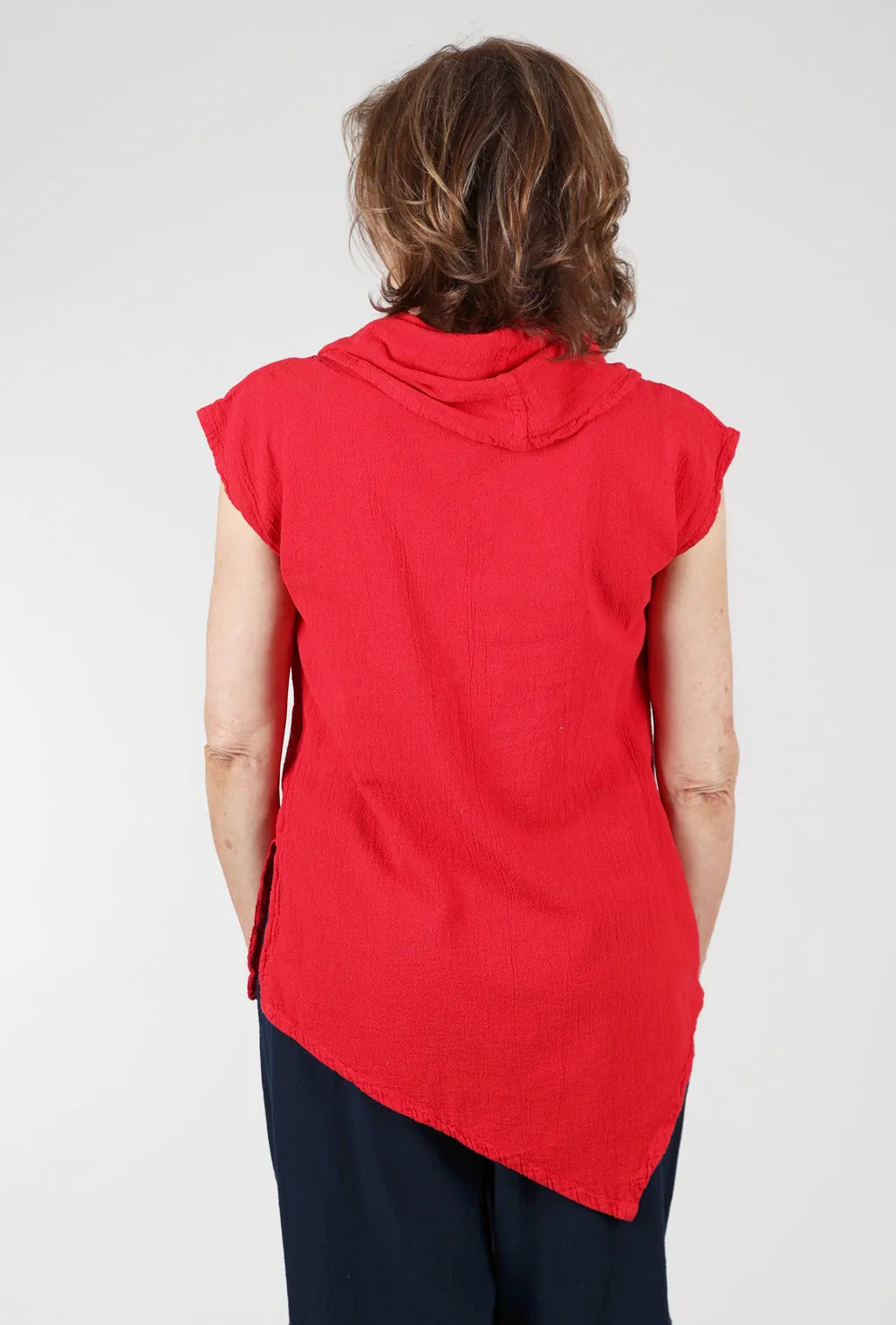 Jenn Asym Cowl Tunic, Crimson