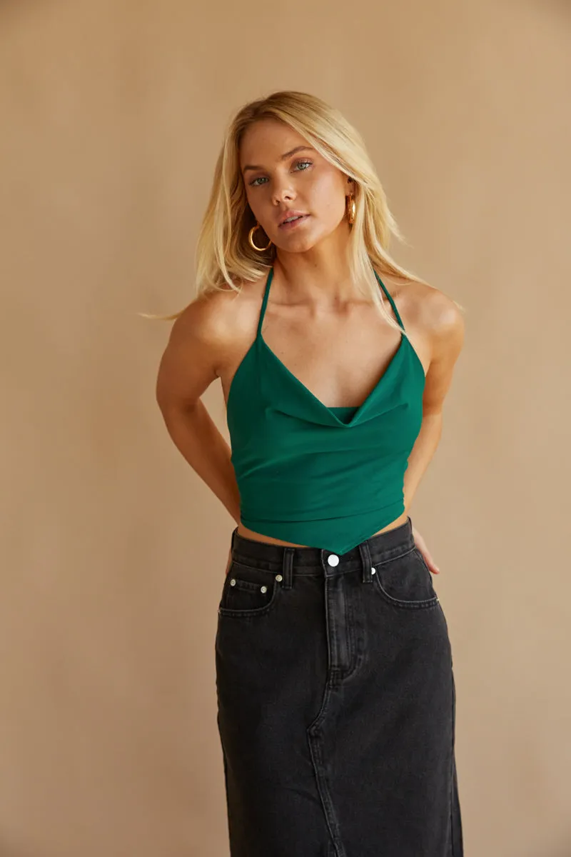 Jenna Cowl Neck Halter Top