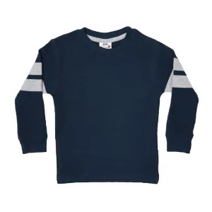 🎁Kids Long Sleeve Thermal Striped Shirt - Navy