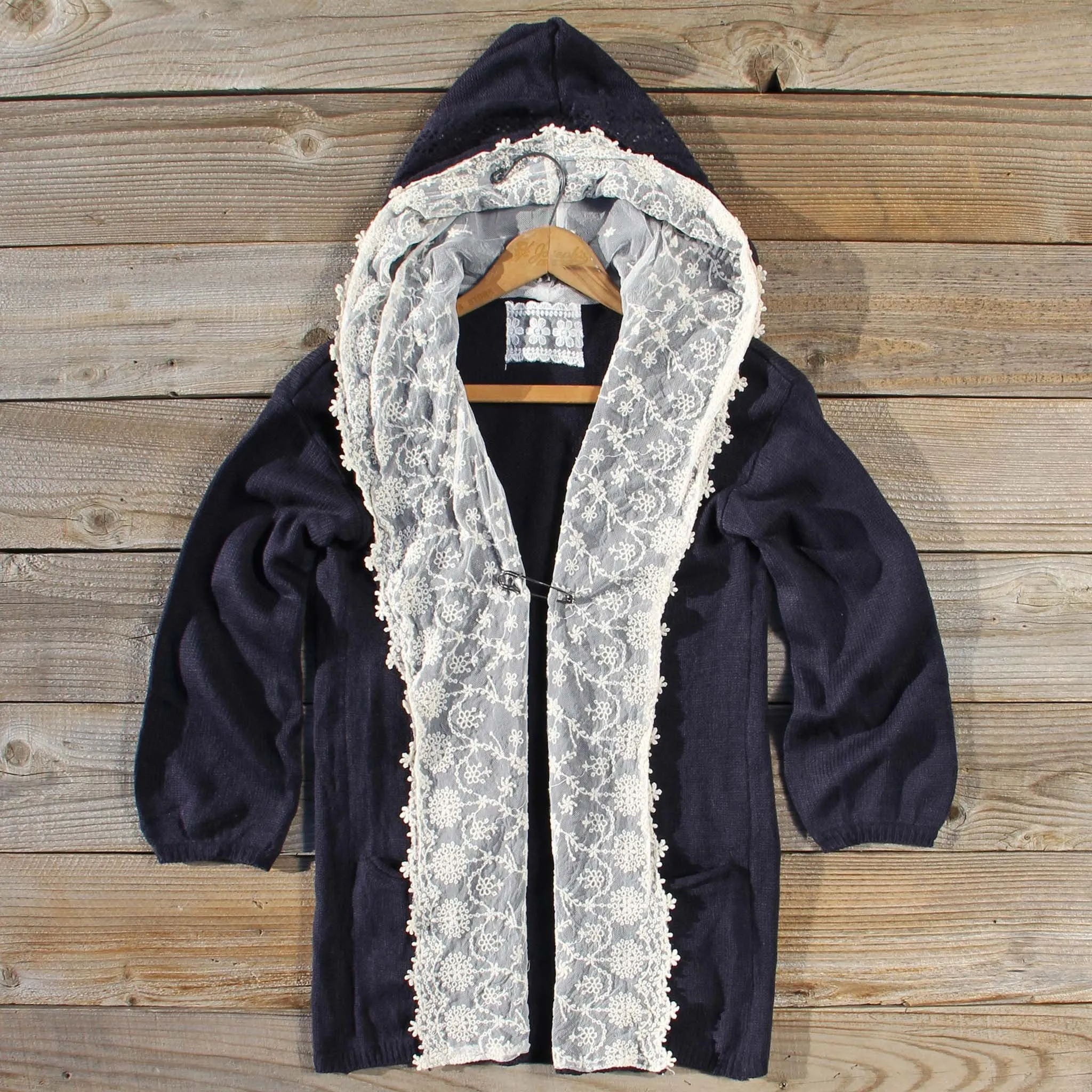 Laced Moon Hoodie in Navy