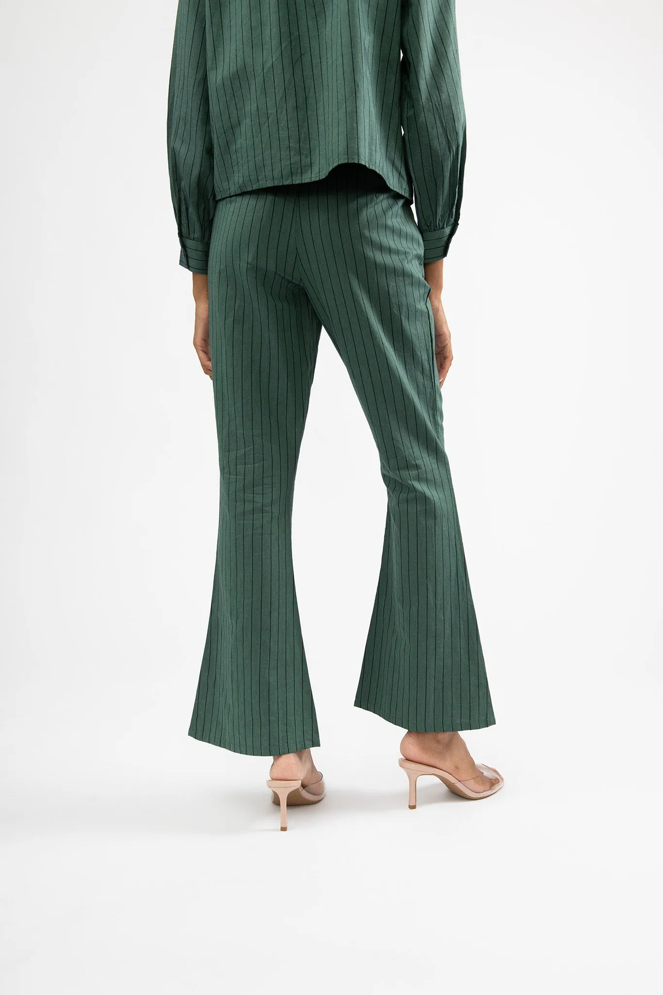 Lawyer Pant in Green Stripe