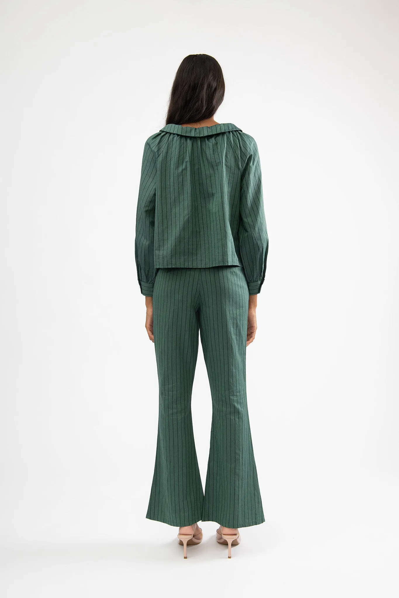 Lawyer Pant in Green Stripe