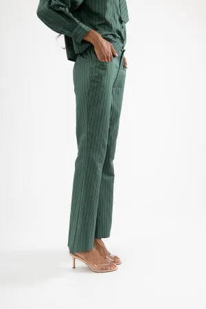 Lawyer Pant in Green Stripe