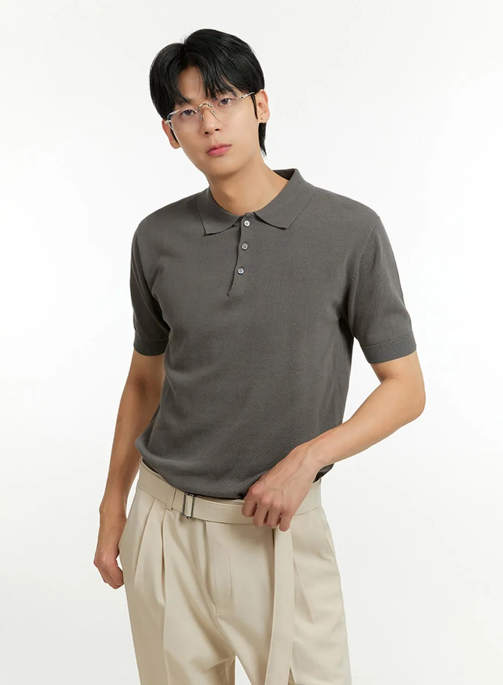 Men's Collar Buttoned T-Shirt IL412