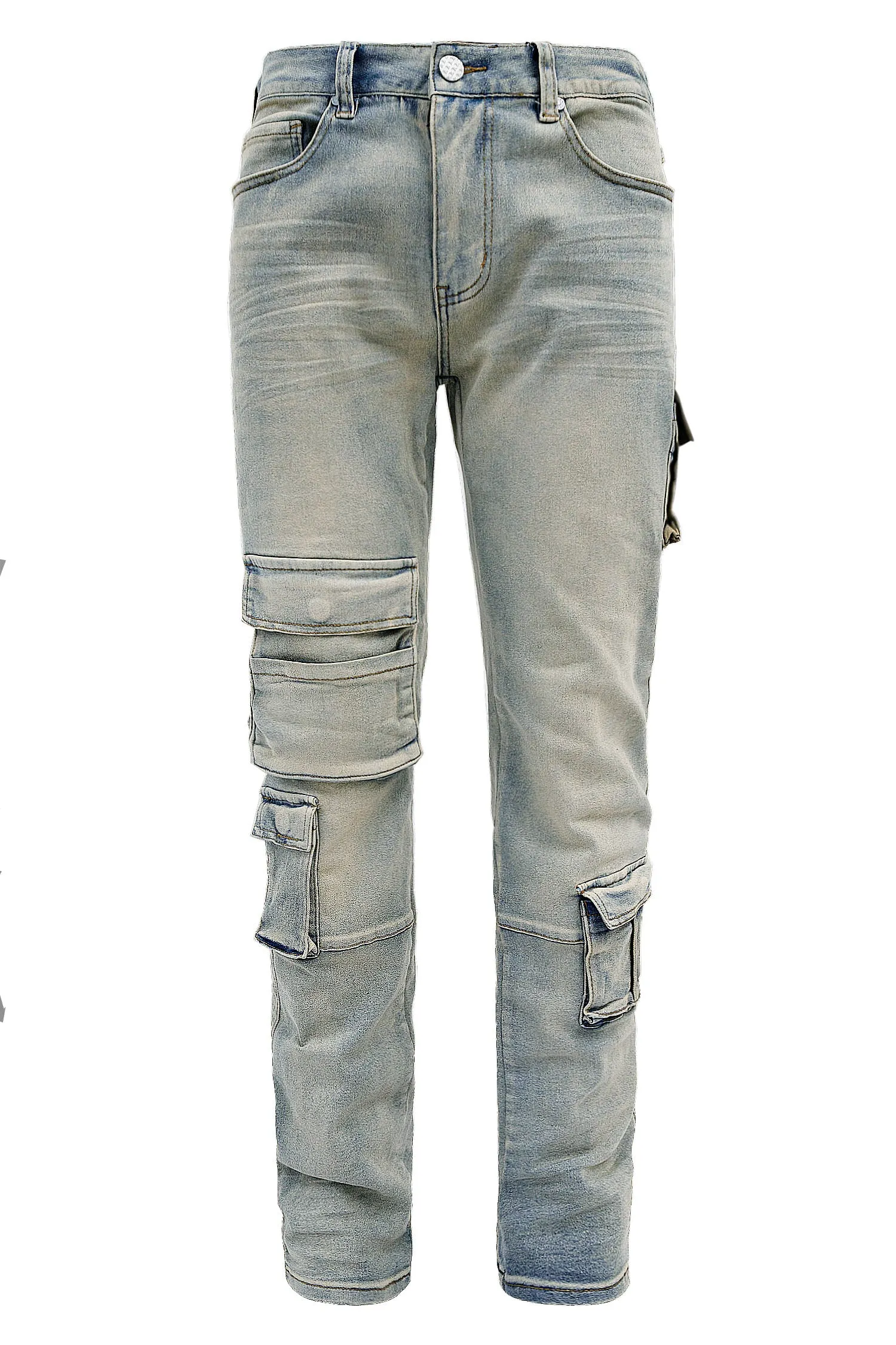 Men's Premium Cargo Embroidered Denim Jeans