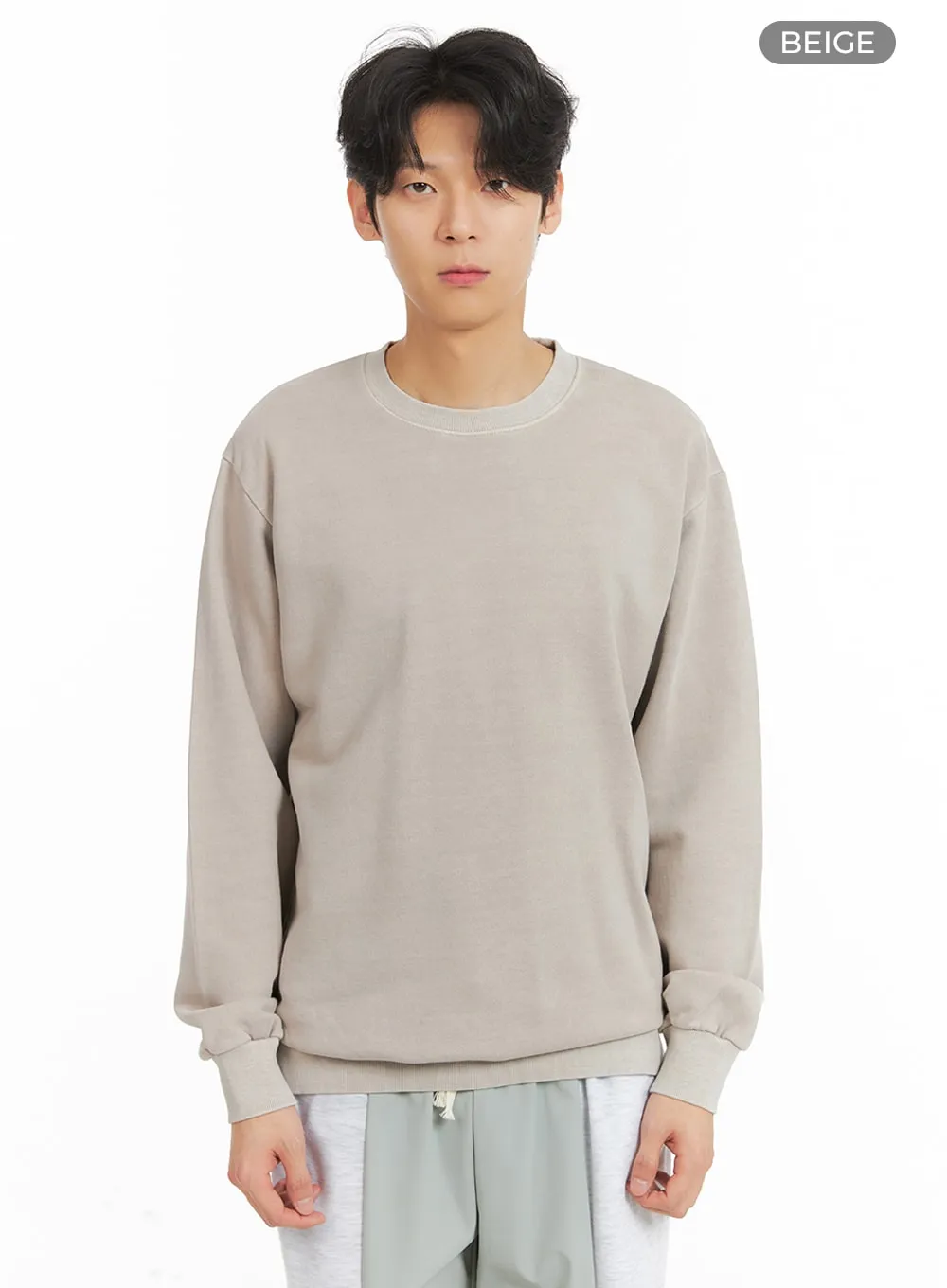 Men's Washed Crewneck Sweatshirt IA401