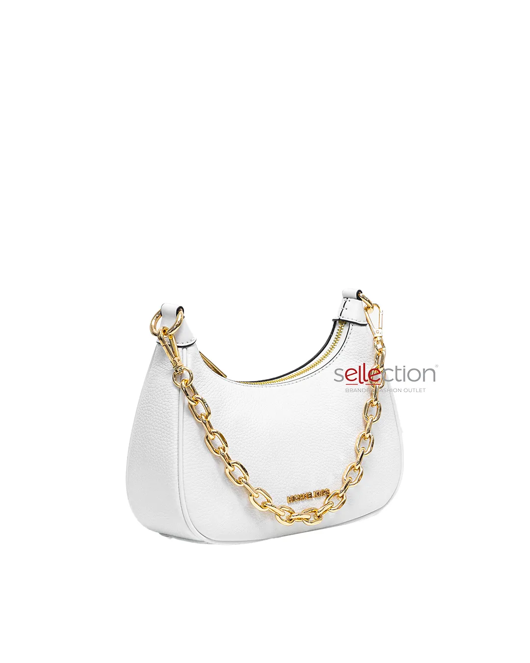 Michael Kors Cora Medium Zip Pouchette In Optic White