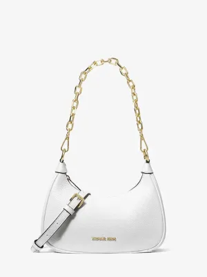 Michael Kors Cora Medium Zip Pouchette In Optic White