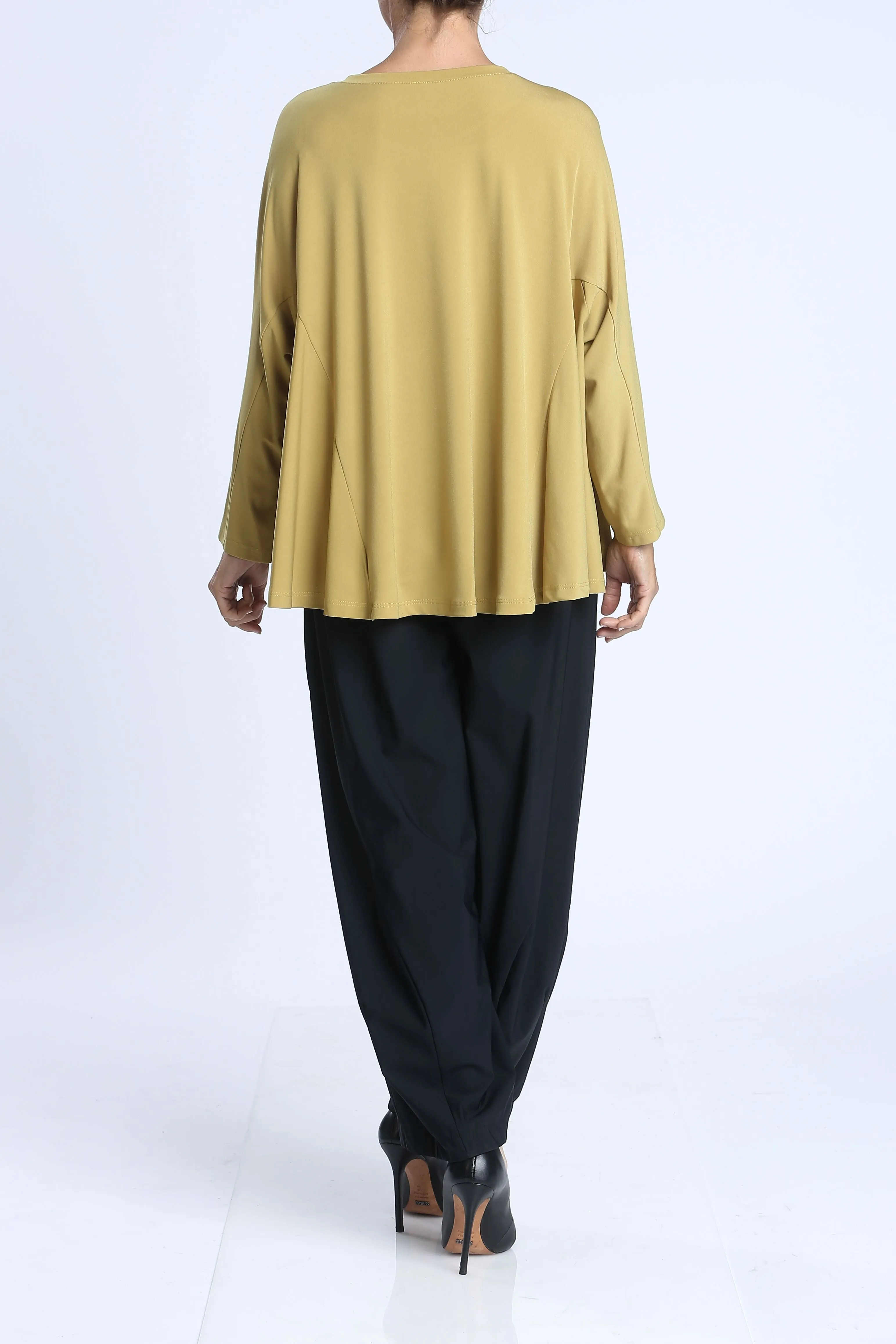 Mustard Round Neck Triangle Top