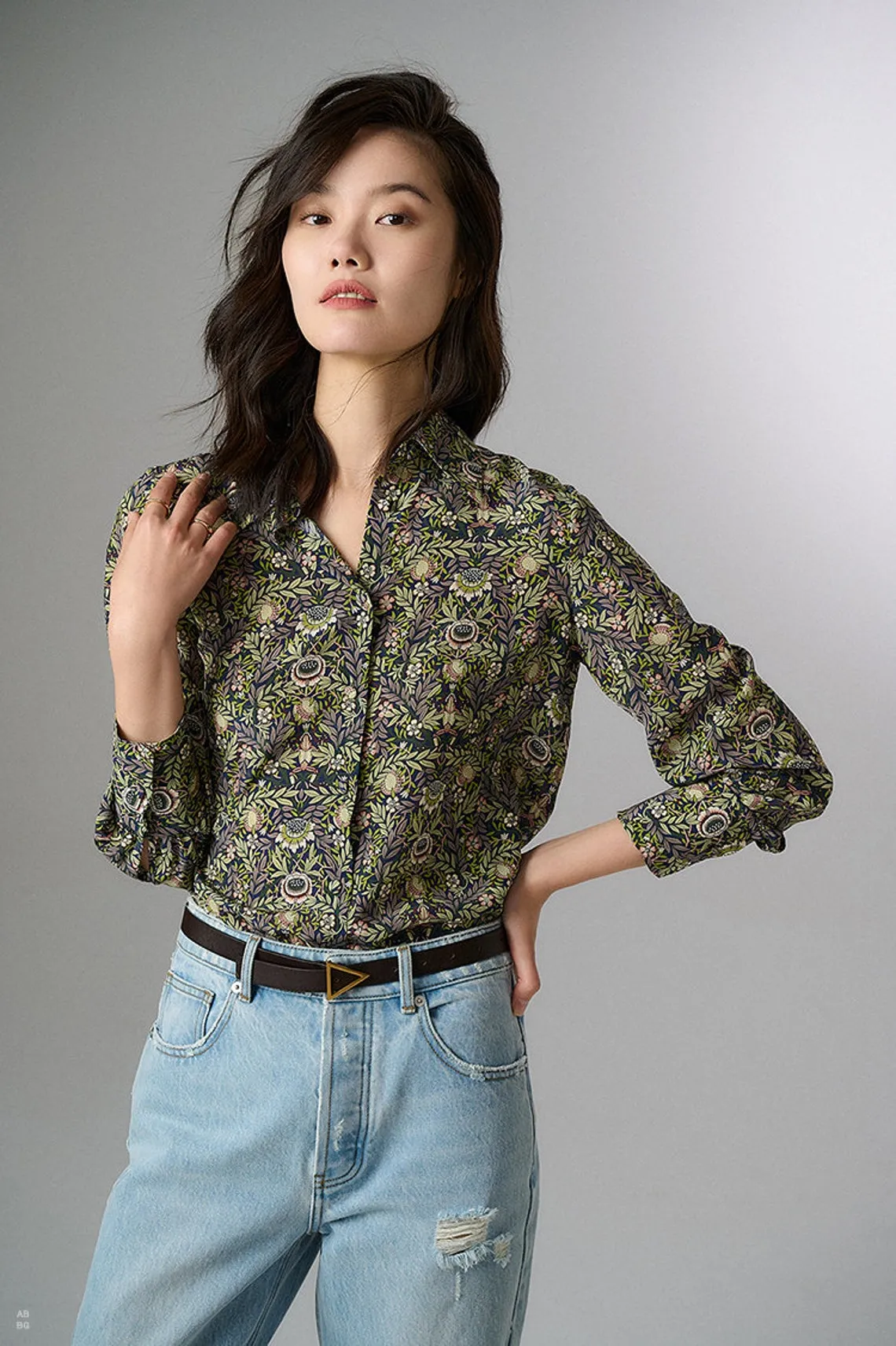 Nonothing|Women's pure silk shirt in liberty print