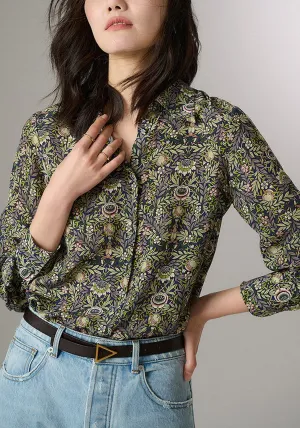 Nonothing|Women's pure silk shirt in liberty print