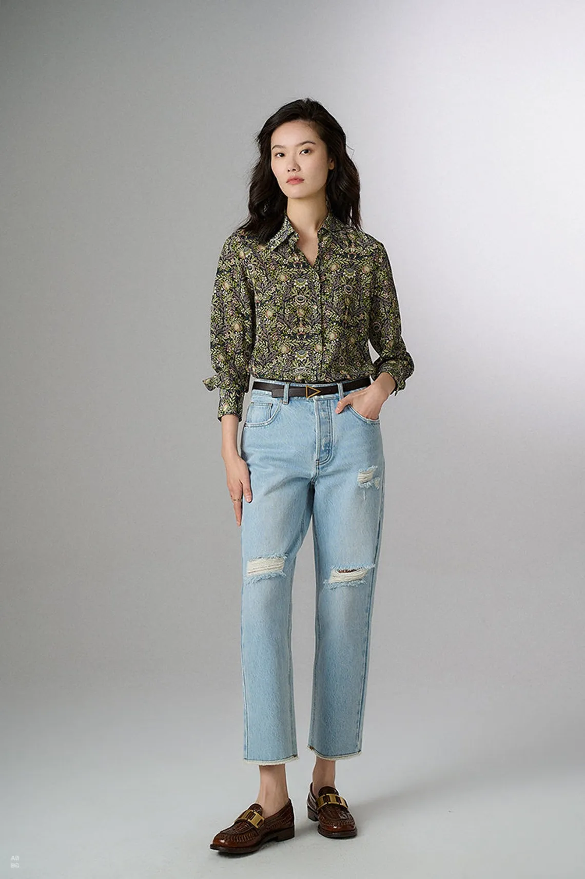 Nonothing|Women's pure silk shirt in liberty print