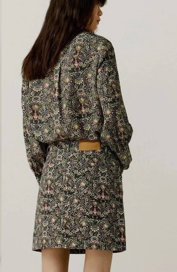 Nonothing|Women's pure silk shirt in liberty print