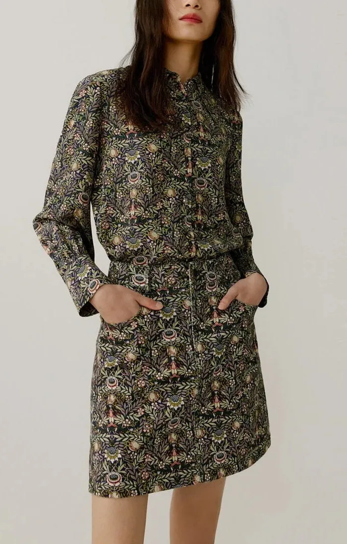 Nonothing|Women's pure silk shirt in liberty print