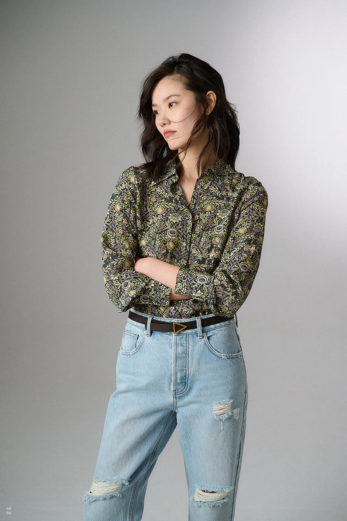 Nonothing|Women's pure silk shirt in liberty print