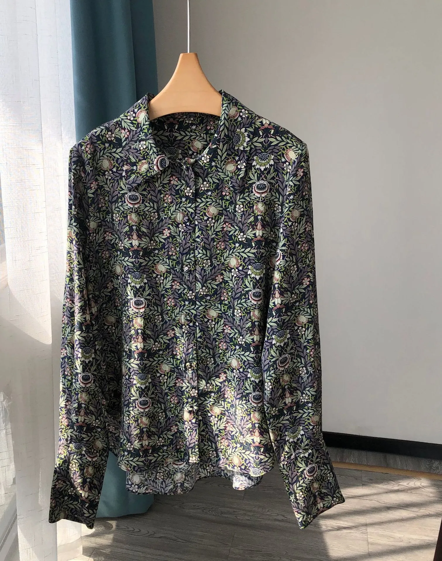 Nonothing|Women's pure silk shirt in liberty print