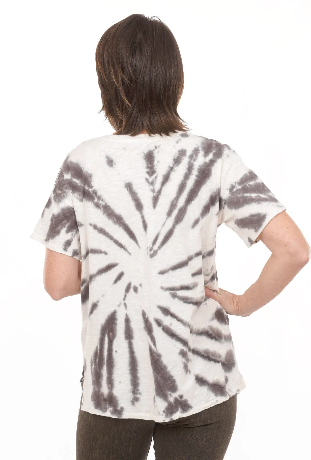 Open Crew Tie-Dye Tee, Brown Agate