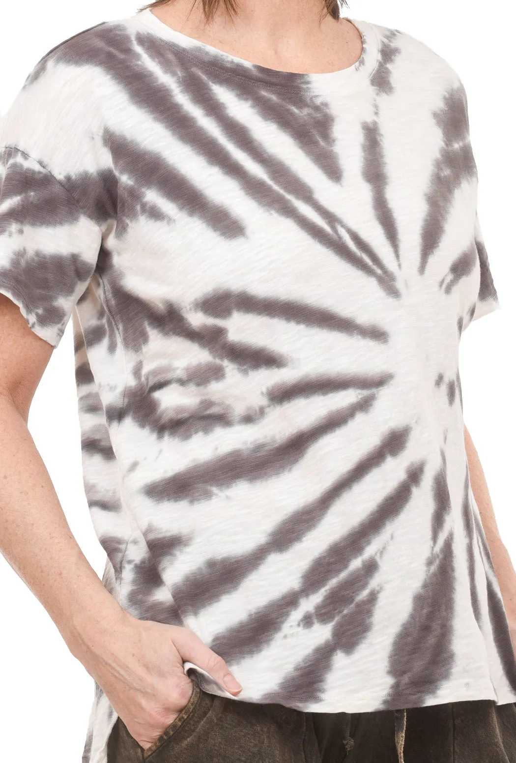 Open Crew Tie-Dye Tee, Brown Agate