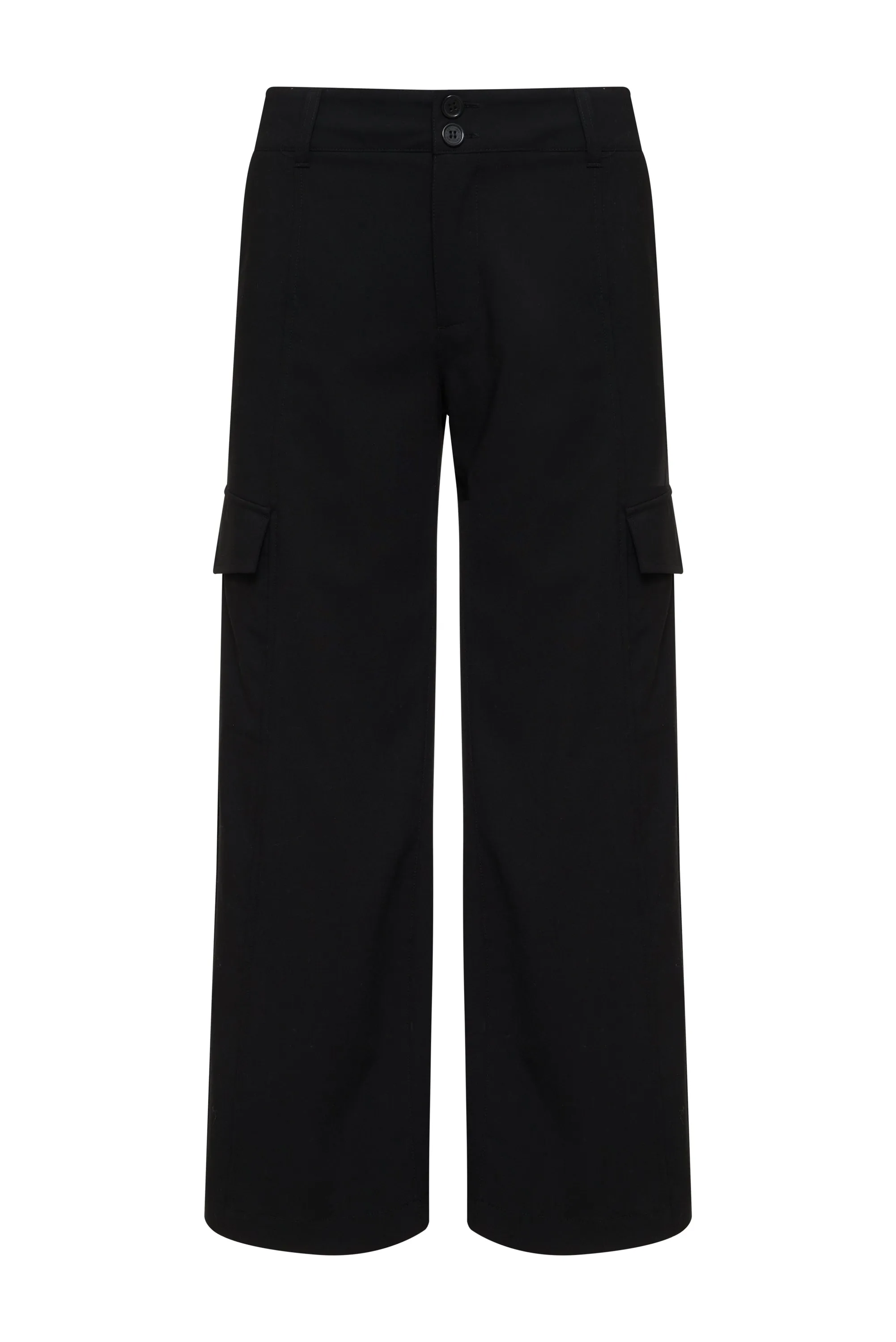 Rebel Wide Leg Standard Rise Crop Pant Black