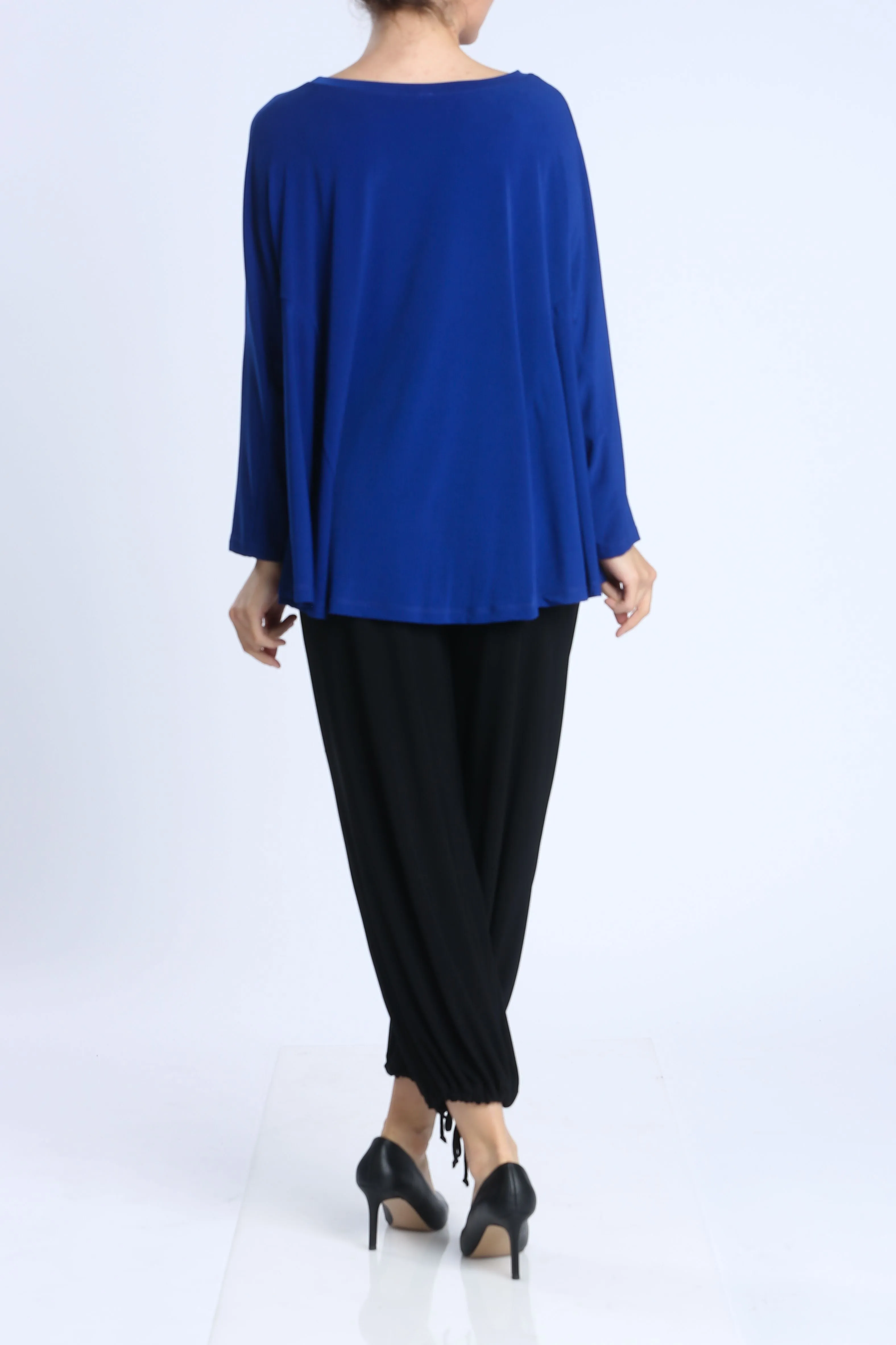 Royal Blue Round Neck Triangle Top