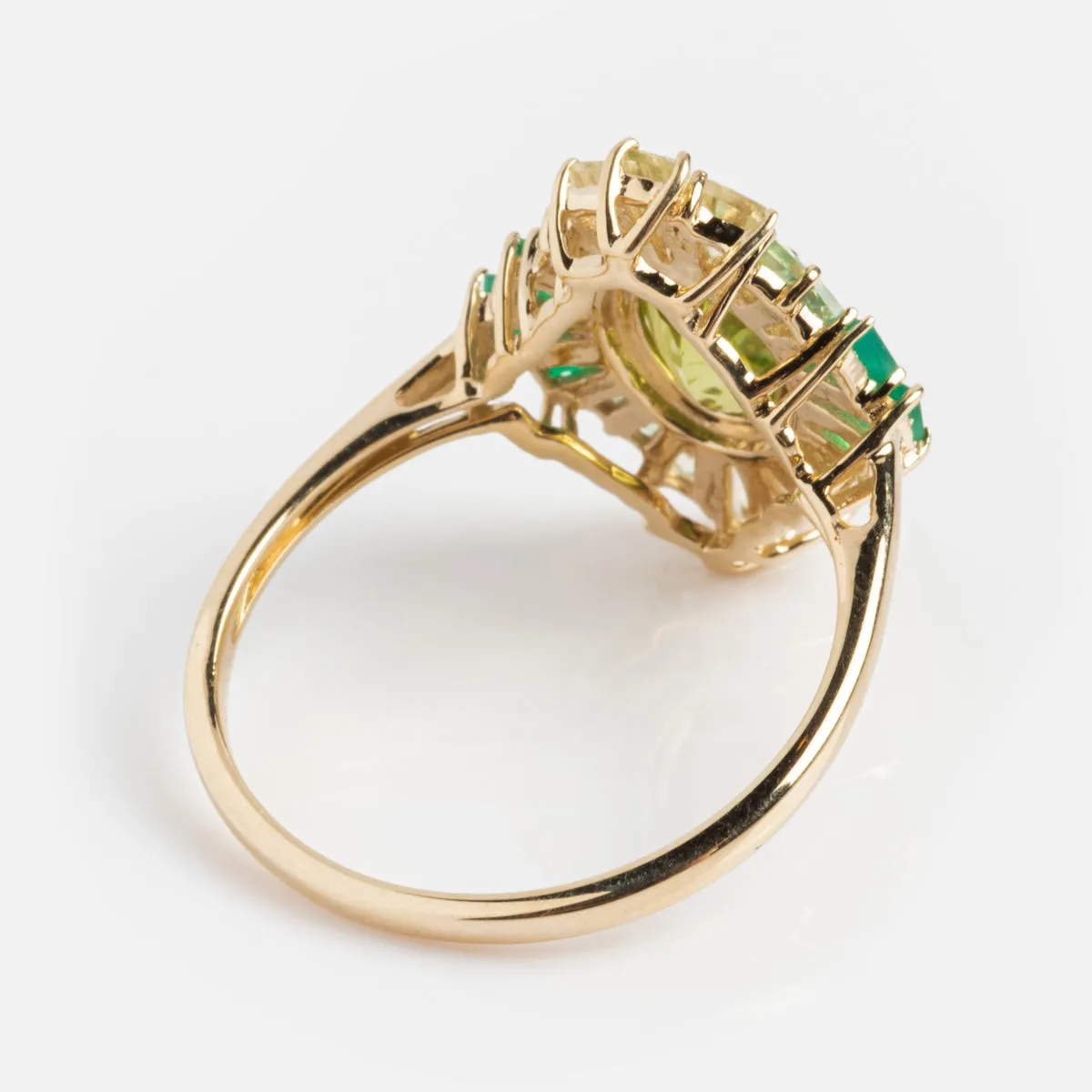 Solid Gold 2024 August Capsule Vintage Inspired Peridot Statement Ring