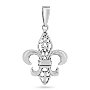 Sterling Silver 925 Basic Fleur De Lis Charm