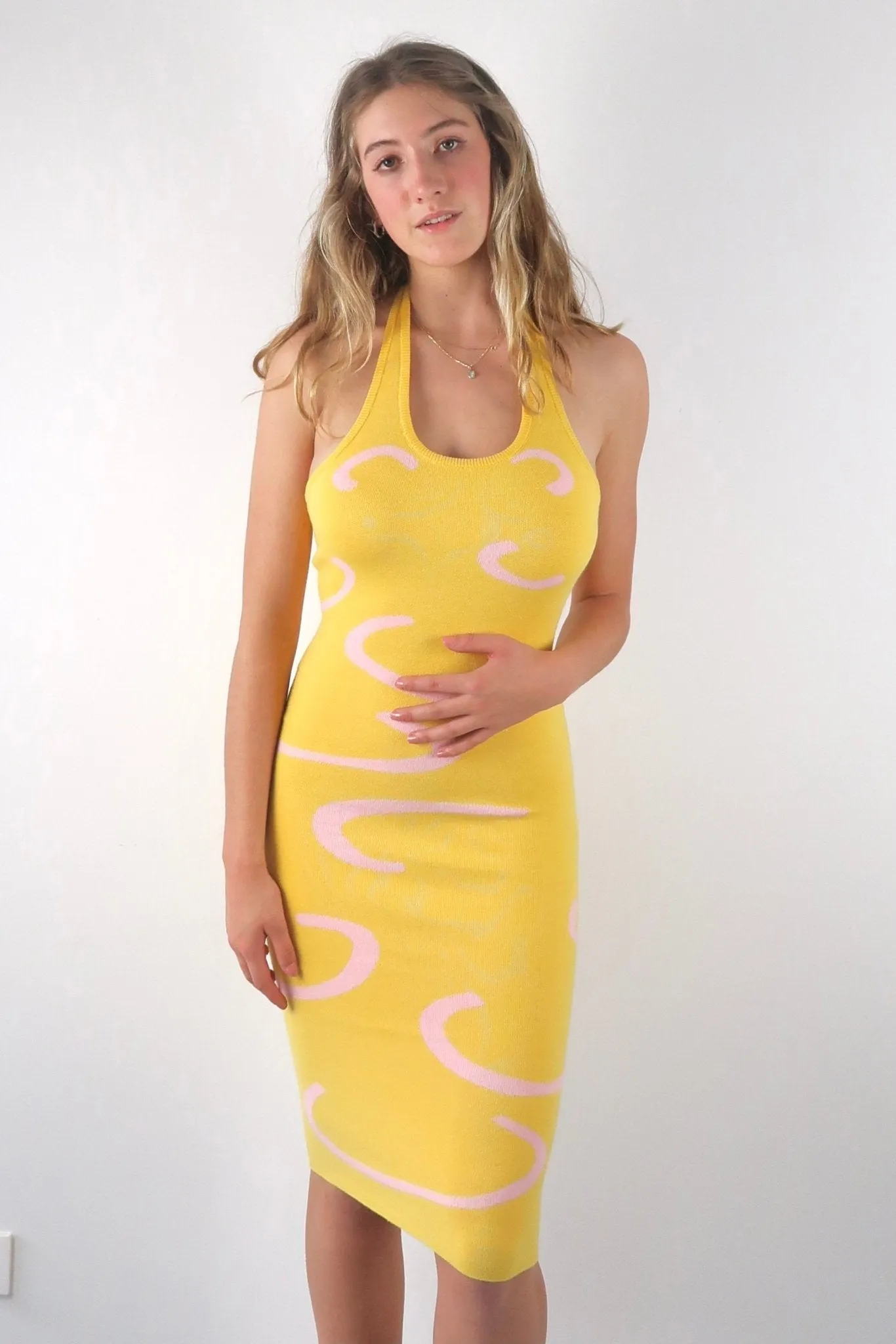 Sunny day knit midi dress