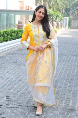 Yellow & Ivory Gota Salwar Set