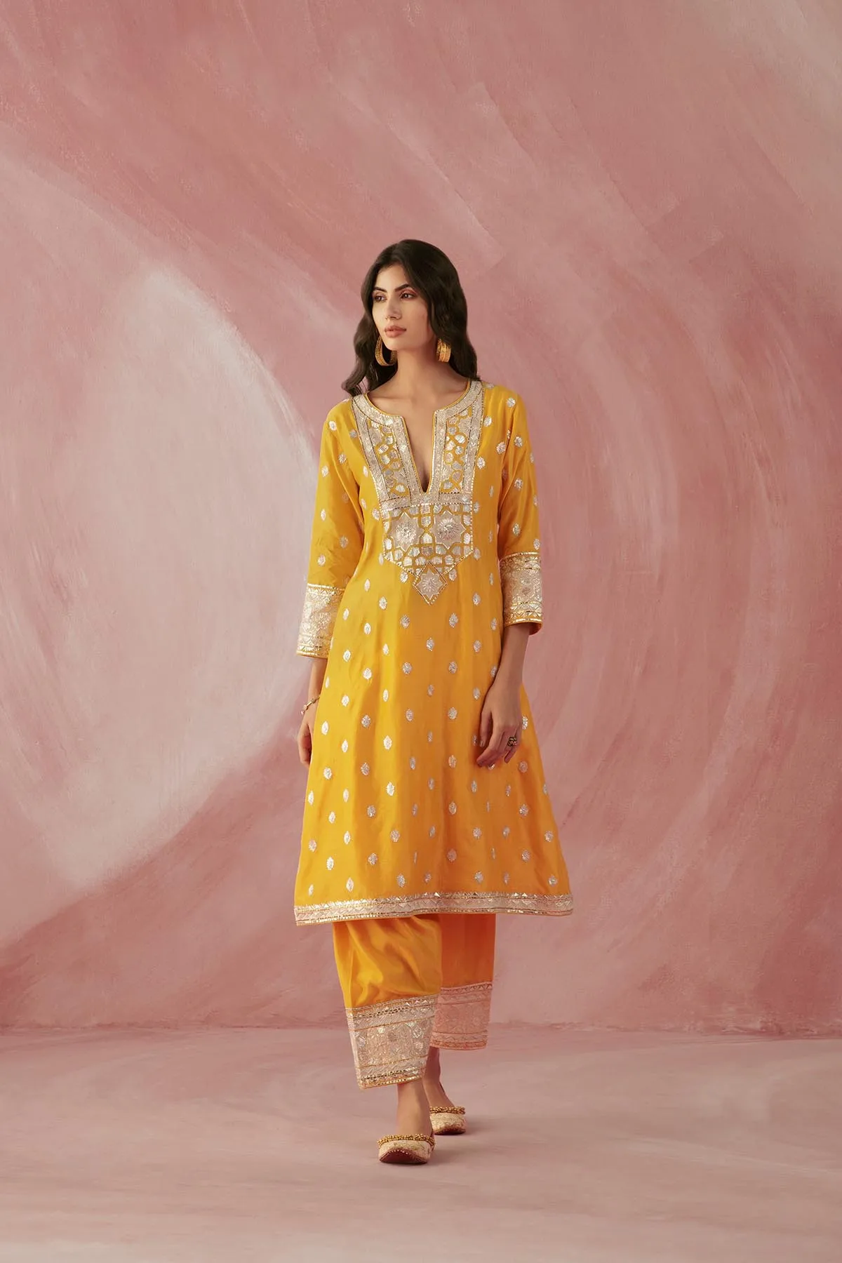 Yellow & Ivory Gota Salwar Set